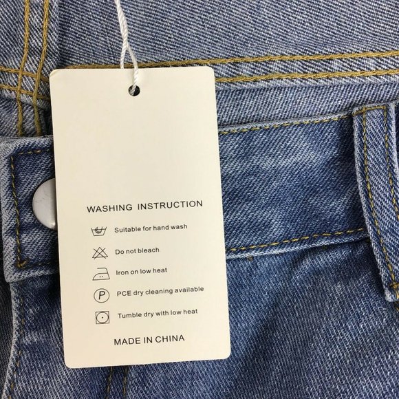 Coeur De Vague Women's Blue Highly Distressed Slim Fit Tapered Jeans Size XL - Picture 8 of 10